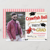 Crawfish Boil Afstuderen Invitation Kaart (Voorkant / Achterkant)