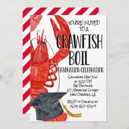 Crawfish Boil Afstuderen Invitation Kaart