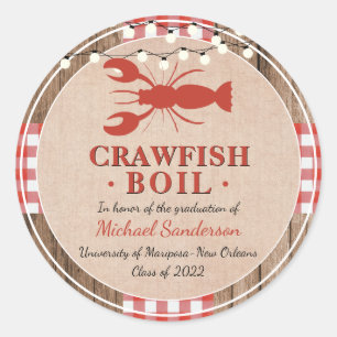 Crawfish Boil Afstuderen School Event Ronde Sticker