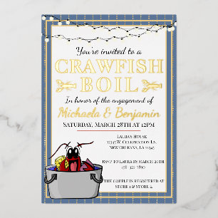Crawfish Boil Couples Shower Engagement Party Folie Uitnodiging