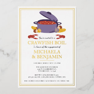 Crawfish Boil Couples Shower Engagement Party Folie Uitnodiging