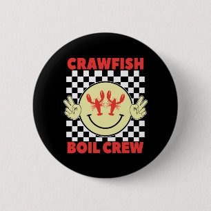 Crawfish Boil Crew Crawfish Seizoen Crawfish Gezic Ronde Button 5,7 Cm