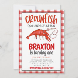 Crawfish Boil Eerste Verjaardag Uitnodiging