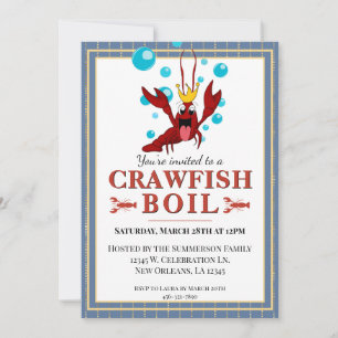 Crawfish Boil Family Summer Seafood Party Kaart