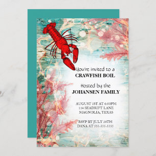 Crawfish Boil Fruits de mer Invitation de fête d'é