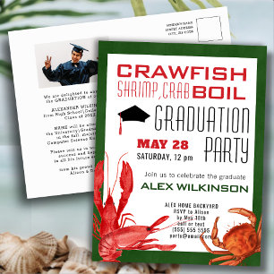 Crawfish Boil GRAD Photo Seafood Party Invitation
