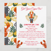 Crawfish Boil Invitation - Krijg uw Cajun op! Kaart (Voorkant / Achterkant)