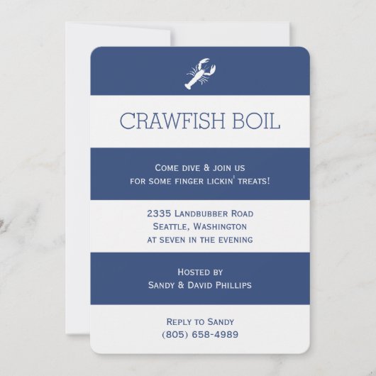 Crawfish Boil Kaart (Voorkant)