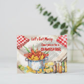 Crawfish Boil Let's Get Messy Briefkaart (Staand voorkant)