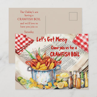 Crawfish Boil Let's Get Messy Briefkaart
