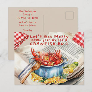 Crawfish Boil Let's Get Messy Briefkaart