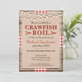 Crawfish Boil Lobster Graduation Party Rustic Kaart (Staand voorkant)