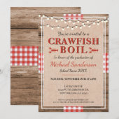 Crawfish Boil Lobster Graduation Party Rustic Kaart (Voorkant / Achterkant)