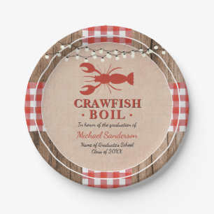 Crawfish Boil Lobster Graduation Party Rustic Papieren Bordje