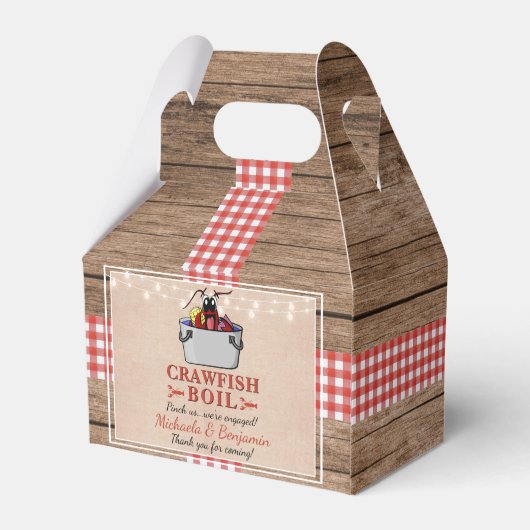 Crawfish Boil Lobster Rustic Engagement Party Bedankdoosjes (Achterkant)