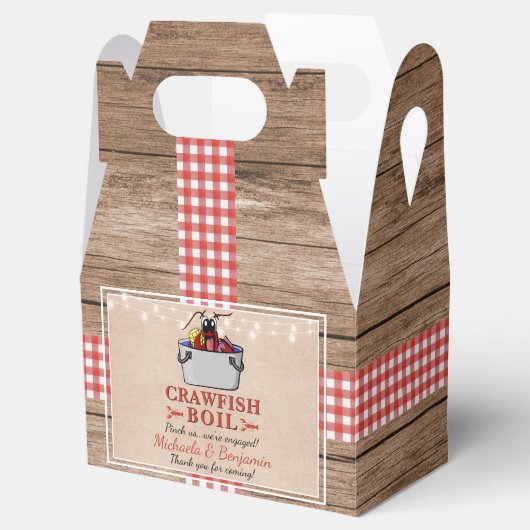 Crawfish Boil Lobster Rustic Engagement Party Bedankdoosjes (Geopend)