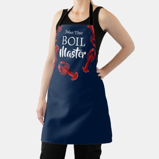 Crawfish Boil Master Dark Blue Custom Funny Chef Schort (Insitu)