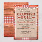 Crawfish Boil Rustic School Graduparty Kaart (Voorkant / Achterkant)