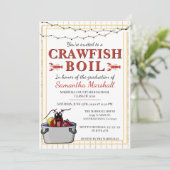 Crawfish Boil School Afstuderen Afstuderen Kaart (Staand voorkant)