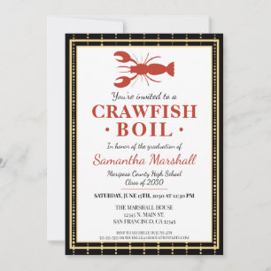 Crawfish Boil Seafood Black Gold Graduparty Kaart