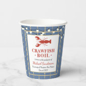 Crawfish Boil Seafood Blue Graduation Party Papieren Bekers (Achterkant)