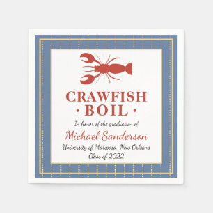 Crawfish Boil Seafood Blue Graduation Party Servet