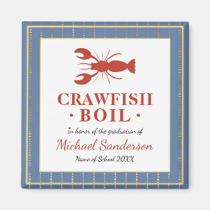 Crawfish Boil Seafood Blue Graduor Party Favor Magneet
