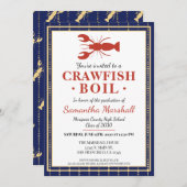 Crawfish Boil Seafood Blue School Graduparty Kaart (Voorkant / Achterkant)