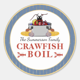 Crawfish Boil Summer Seafood Barbecue Party Ronde Sticker