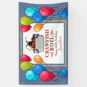 Crawfish Boil Verjaardag Zeevruchten Party Spandoek (Verticaal)