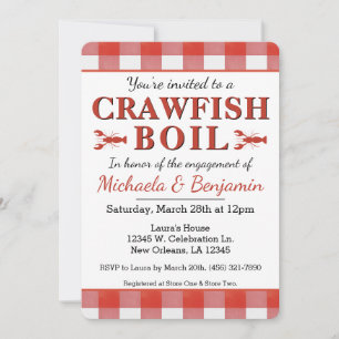 Crawfish Boil Vis Koppels Verlovingsfeest Kaart