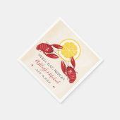 Crawfish Boil Wedding Shower Napkins Monogramed Servet (Hoek)