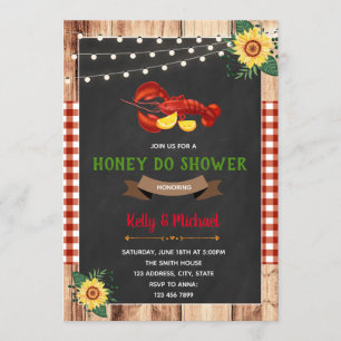 Crawfish boilig honey doet doucheuitnodiging kaart