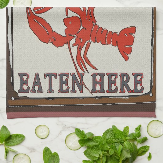 Crawfish bouilli mangé ici et serviette (Plié)