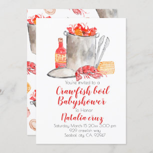 Crawfish bouillir babyshower invitation
