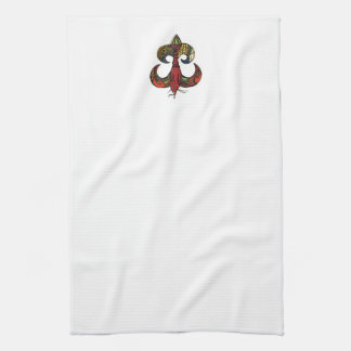 Crawfish Fleur De Lis Dish Towel Theedoek