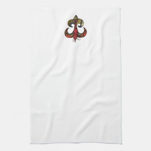 Crawfish Fleur De Lis Dish Towel Theedoek (Verticaal)