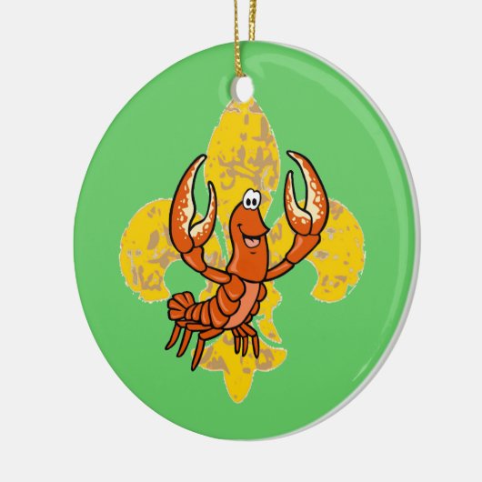 Crawfish Fleur De Lis Keramisch Ornament (Links)