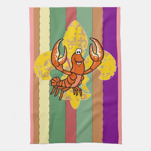 Crawfish Fleur De Lis Theedoek (Verticaal)