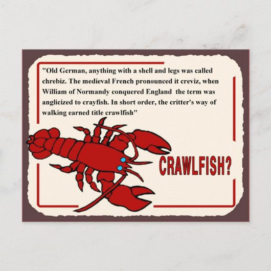 Crawfish History Briefkaart (Voorkant)