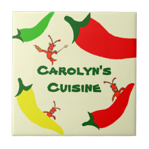 Crawfish Hot Pepper Personalized Tile Tegeltje
