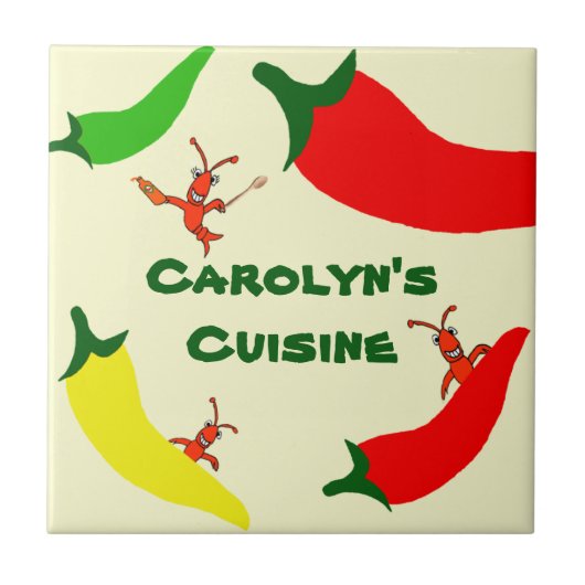 Crawfish Hot Pepper Personalized Tile Tegeltje (Voorkant)
