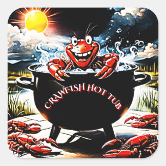 Crawfish Hot Tub Vierkante Sticker