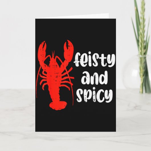 Crawfish Lobster Feisty And Scy Crayfish Men Women Kaart (Voorkant)