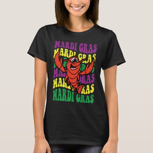 Crawfish Mardi Gras Retro Mudbug Carnival Parade C T-shirt (Voorkant)