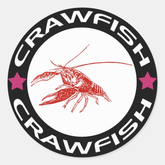 crawfish-ring (red-1) ronde sticker (Voorkant)