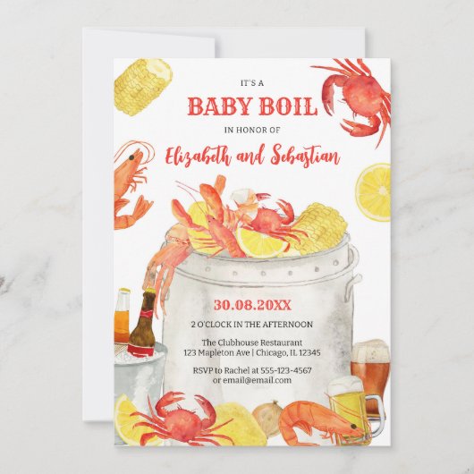 Crawfish Seafood Boil Baby Shower Invitation (Devant)