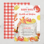 Crawfish Seafood Boil Baby Shower Invitation (Devant / Derrière)