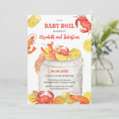 Crawfish Seafood Boil Baby Shower Invitation (Debout devant)