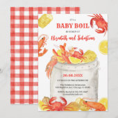 Crawfish Seafood Boil Baby Shower Invitation (Devant / Derrière)